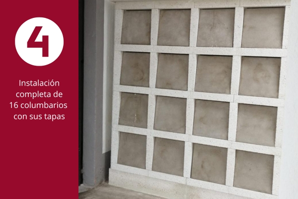 Columbarios hormigón instalados